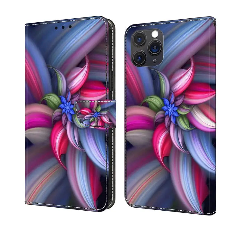 Crystal 3D Shockproof Protective Leather Phone Case For iPhone 11 Pro Max - For iPhone 11 Pro Max / Colorful Flower