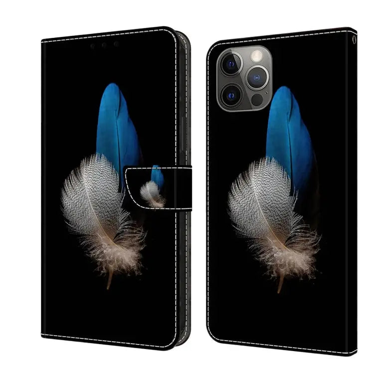 Crystal 3D Shockproof Protective Leather Phone Case For iPhone 12 / 12 Pro - For iPhone 12 / 12 Pro / Two Branches