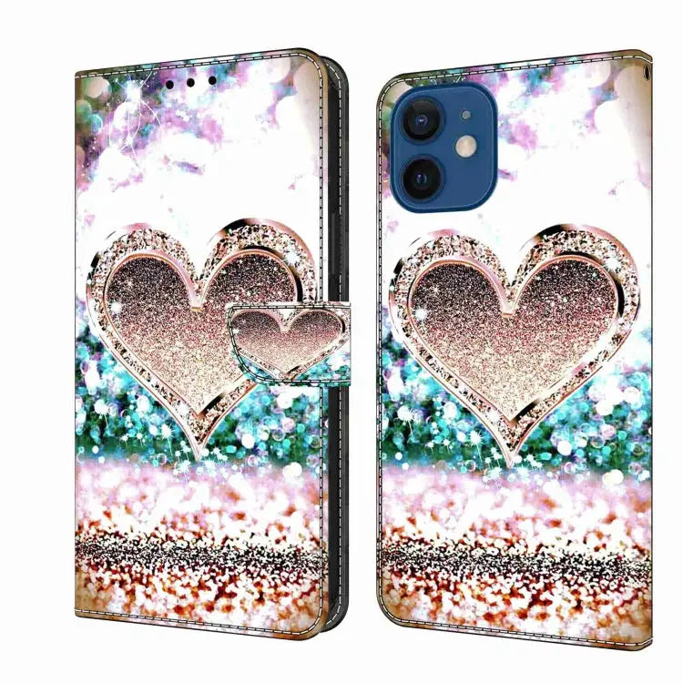 Crystal 3D Shockproof Protective Leather Phone Case For iPhone 12 mini / 13 mini - For iPhone 12 mini / 13 mini / Pink