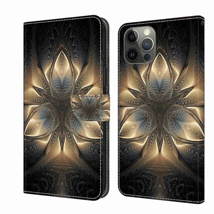 Crystal 3D Shockproof Protective Leather Phone Case For iPhone 12 / 12 Pro - For iPhone 12 / 12 Pro / Luminous Building
