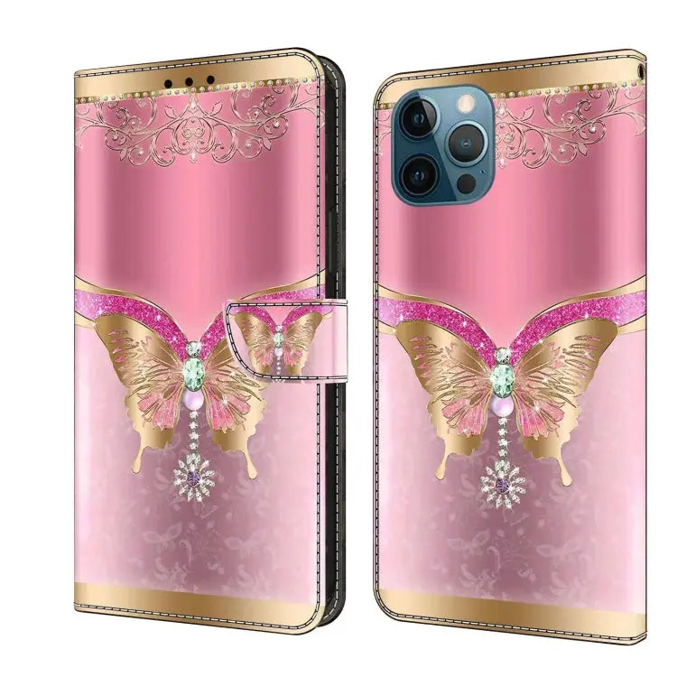 Crystal 3D Shockproof Protective Leather Phone Case For iPhone 12 Pro Max / 13 Pro Max - For iPhone 12 Pro Max / 13 Pro