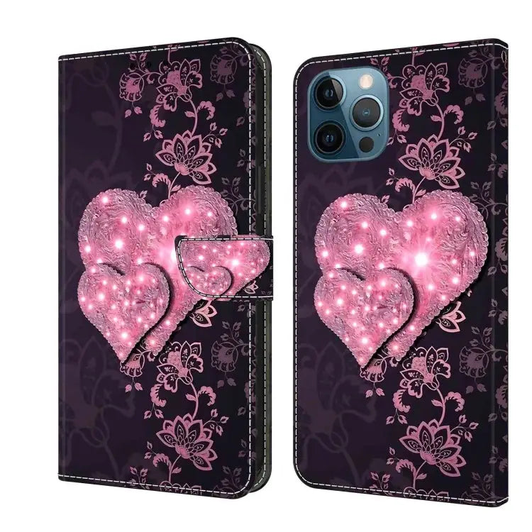 Crystal 3D Shockproof Protective Leather Phone Case For iPhone 12 Pro Max / 13 Pro Max - For iPhone 12 Pro Max / 13 Pro