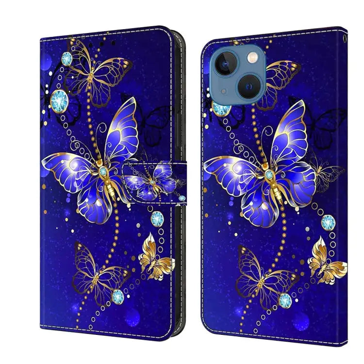 Crystal 3D Shockproof Protective Leather Phone Case For iPhone 13 / 14 - For iPhone 13 / 14 / Diamond Butterfly