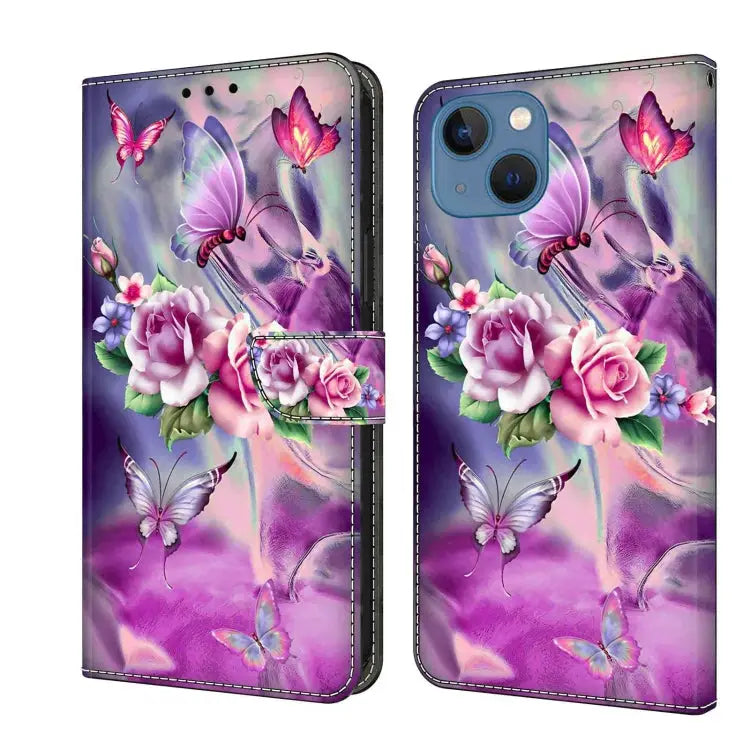 Crystal 3D Shockproof Protective Leather Phone Case For iPhone 13 / 14 - For iPhone 13 / 14 / Butterfly