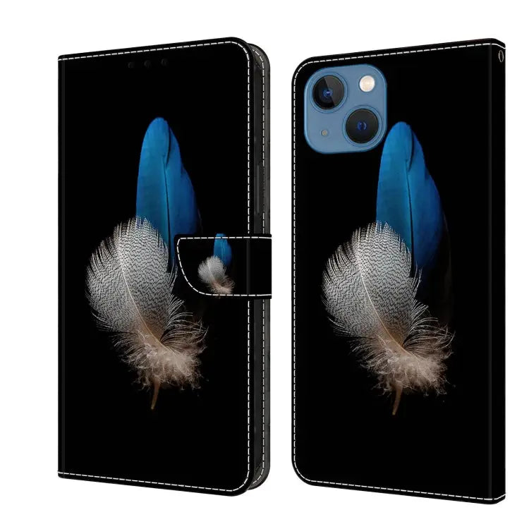 Crystal 3D Shockproof Protective Leather Phone Case For iPhone 13 / 14 - For iPhone 13 / 14 / Two Branches