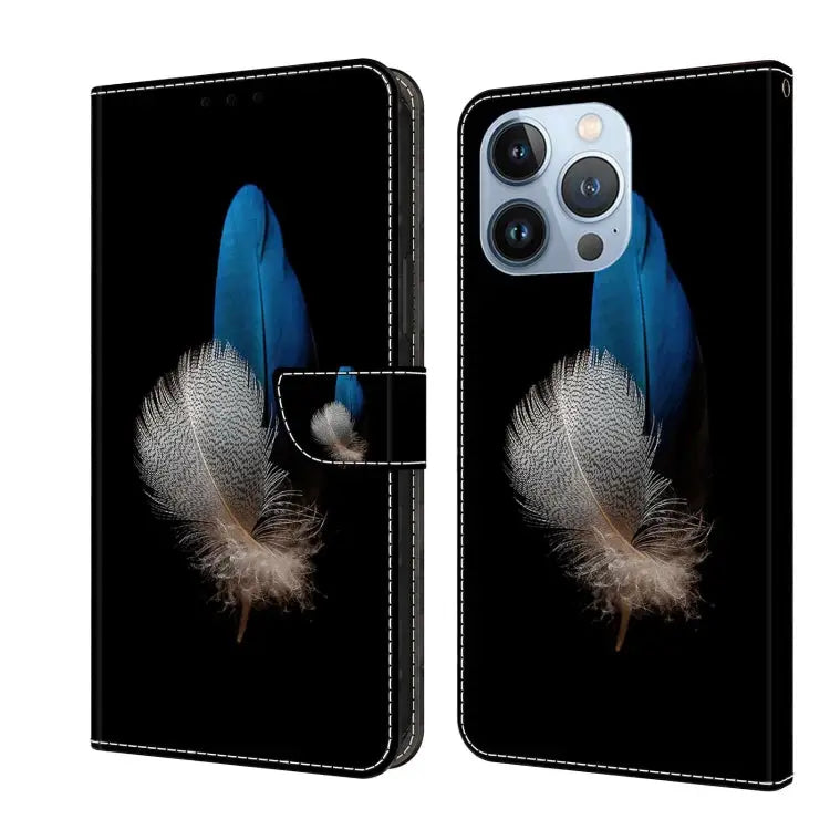 Crystal 3D Shockproof Protective Leather Phone Case For iPhone 13 Pro - For iPhone 13 Pro / Two Branches