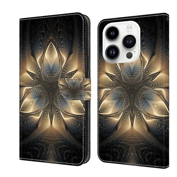 Crystal 3D Shockproof Protective Leather Phone Case For iPhone 15 Pro - For iPhone 15 Pro / Luminous Building