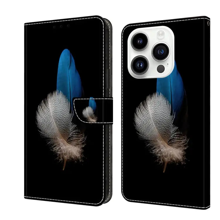 Crystal 3D Shockproof Protective Leather Phone Case For iPhone 15 Pro - For iPhone 15 Pro / Two Branches