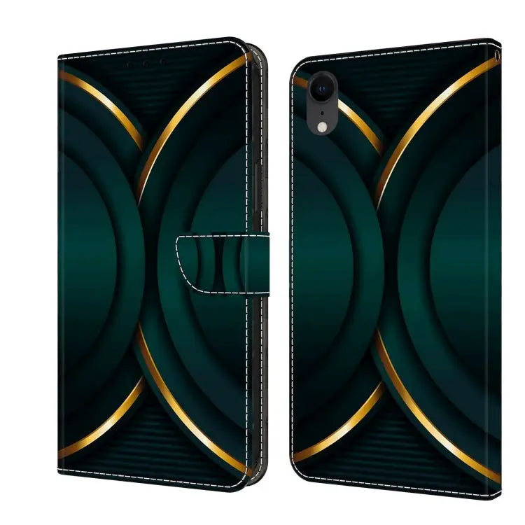 Crystal 3D Shockproof Protective Leather Phone Case For iPhone XR - For iPhone XR / Gold Outline