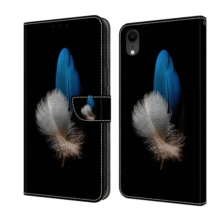 Crystal 3D Shockproof Protective Leather Phone Case For iPhone XR - For iPhone XR / Two Branches