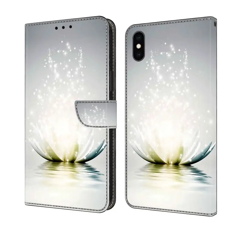 Crystal 3D Shockproof Protective Leather Phone Case For iPhone XS Max - For iPhone XS Max / Light Lotus