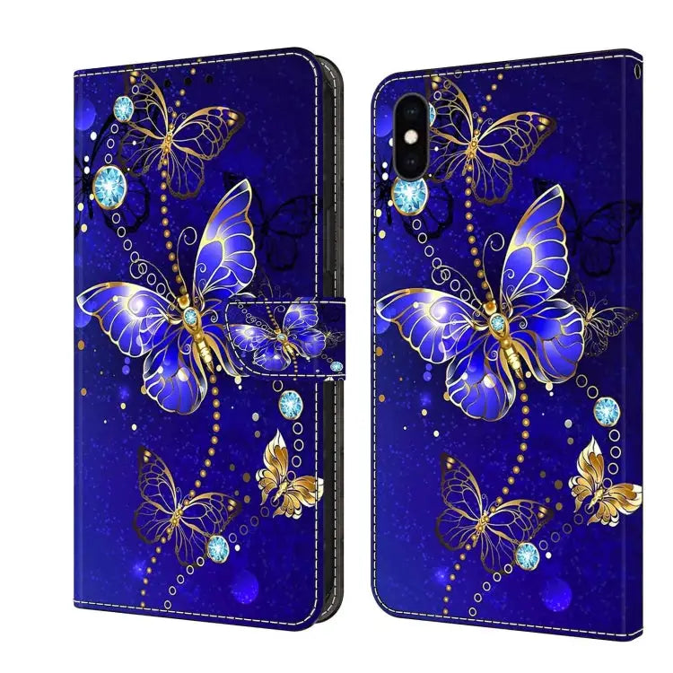 Crystal 3D Shockproof Protective Leather Phone Case For iPhone XS Max - For iPhone XS Max / Diamond Butterfly