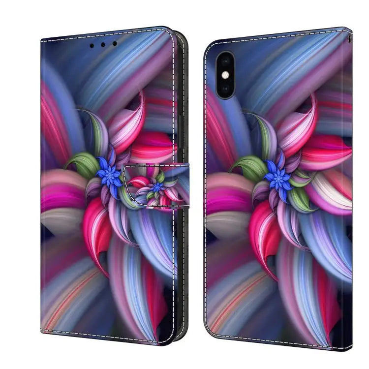 Crystal 3D Shockproof Protective Leather Phone Case For iPhone XS Max - For iPhone XS Max / Colorful Flower