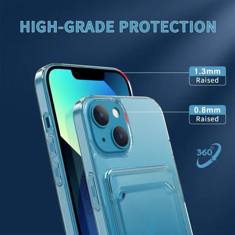 Crystal Card Slot PC + TPU Phone Case For iPhone 14 For iPhone 14 Plus For iPhone 14 Pro For iPhone 14 Pro Max - Apple