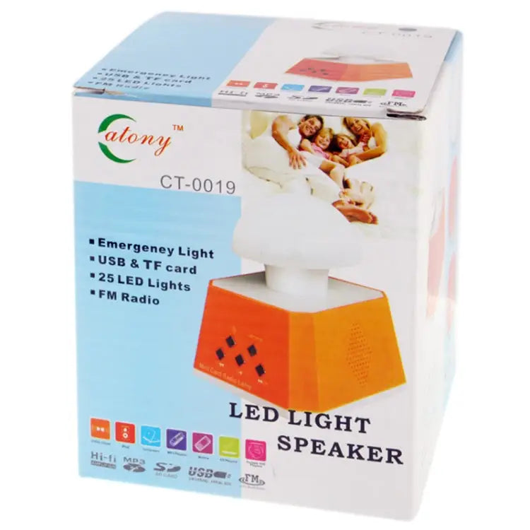CT-0019 Multi LED Lights Speaker with FM Radio Support TF Card
