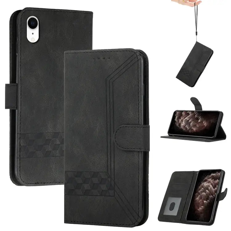 Cubic Skin Feel Flip Leather Phone Case For iPhone 11 Pro For iPhone 11 Pro Max For iPhone X / XS For iPhone XR