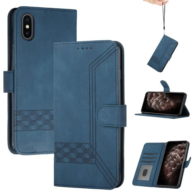 Cubic Skin Feel Flip Leather Phone Case For iPhone 11 Pro For iPhone 11 Pro Max For iPhone X / XS For iPhone XR