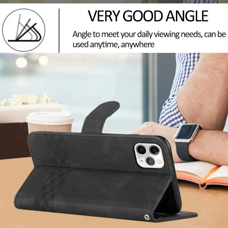 Cubic Skin Feel Flip Leather Phone Case For iPhone 11 Pro For iPhone 11 Pro Max For iPhone X / XS For iPhone XR - Apple