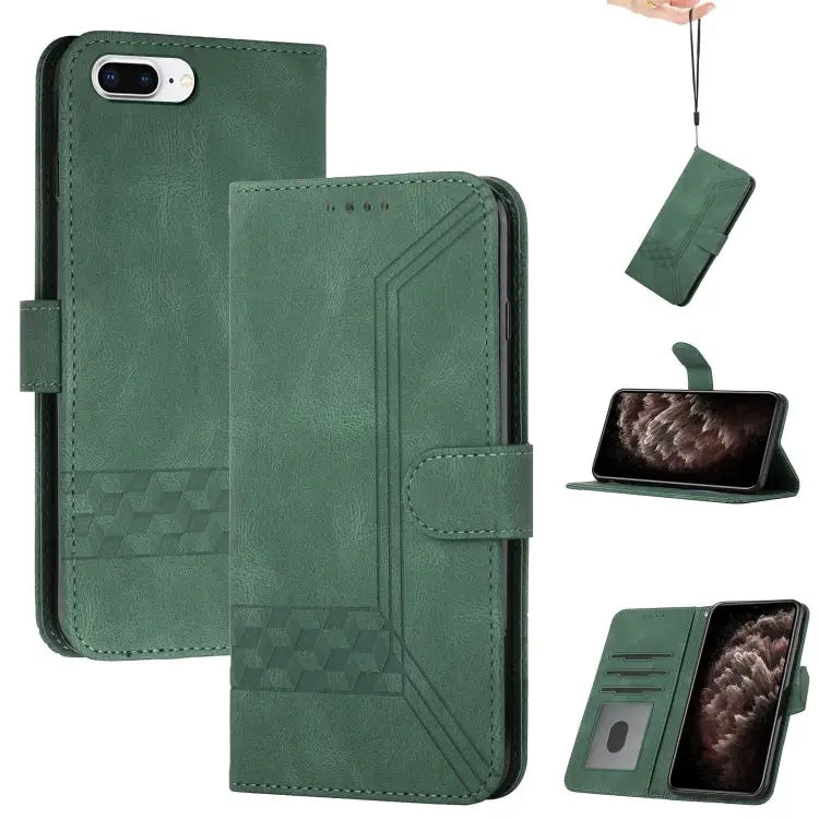 Cubic Skin Feel Flip Leather Phone Case For iPhone XS Max For iPhone SE 2022 / SE 2020 / 7 / 8 For iPhone 7 Plus / 8