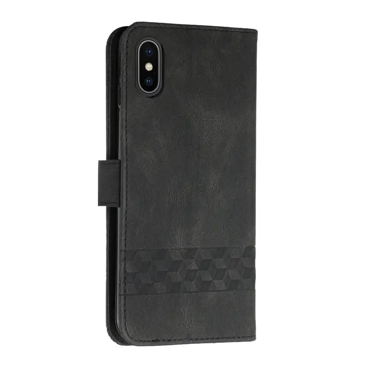 Cubic Skin Feel Flip Leather Phone Case For iPhone XS Max For iPhone SE 2022 / SE 2020 / 7 / 8 For iPhone 7 Plus / 8