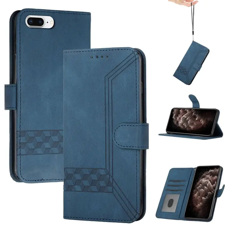 Cubic Skin Feel Flip Leather Phone Case For iPhone XS Max For iPhone SE 2022 / SE 2020 / 7 / 8 For iPhone 7 Plus / 8