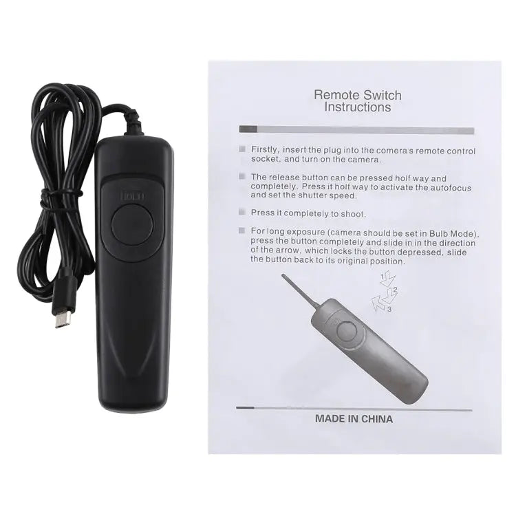 Cuely RR-90 Remote Switch Shutter Release Cord for Fujifilm X-T100 / X-Pro 2 / X-T1 / X-T20 / X-T10 / X30 / X-E2