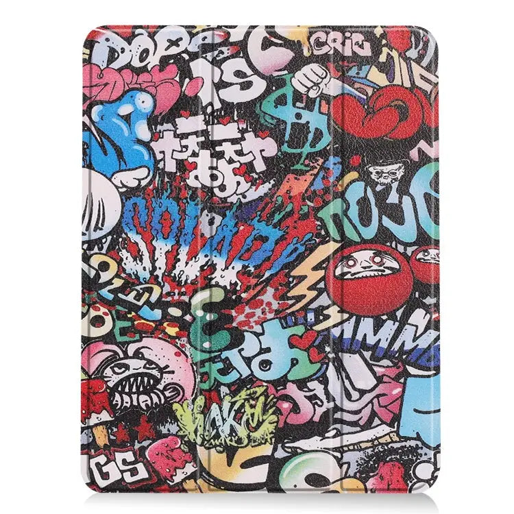 Custer Painted 3-Fold Holder Smart Leather Tablet Case For iPad Air 11 2024 / 2025 - Apple Accessories