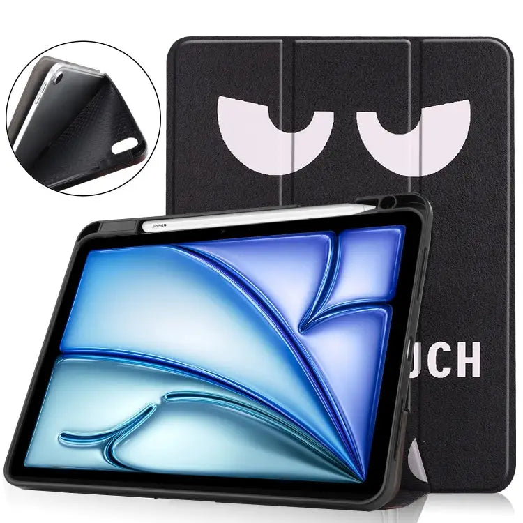 Custer Painted 3-Fold Holder Smart Leather Tablet Case For iPad Air 11 2024 / 2025 - For iPad Air 11 2024 / 2025 / Big