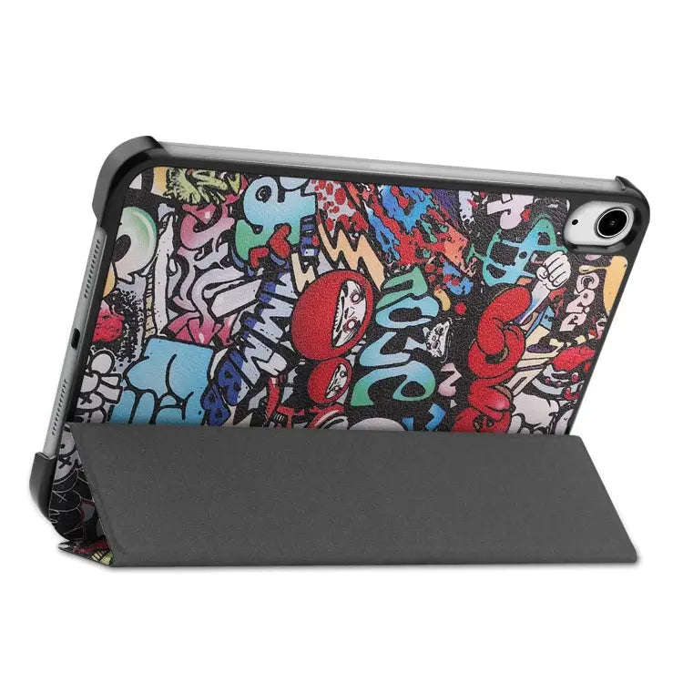 Custer Painted 3-Fold Holder Smart Leather Tablet Case For iPad mini 6 / mini 2024 For Huawei MatePad 11 2021