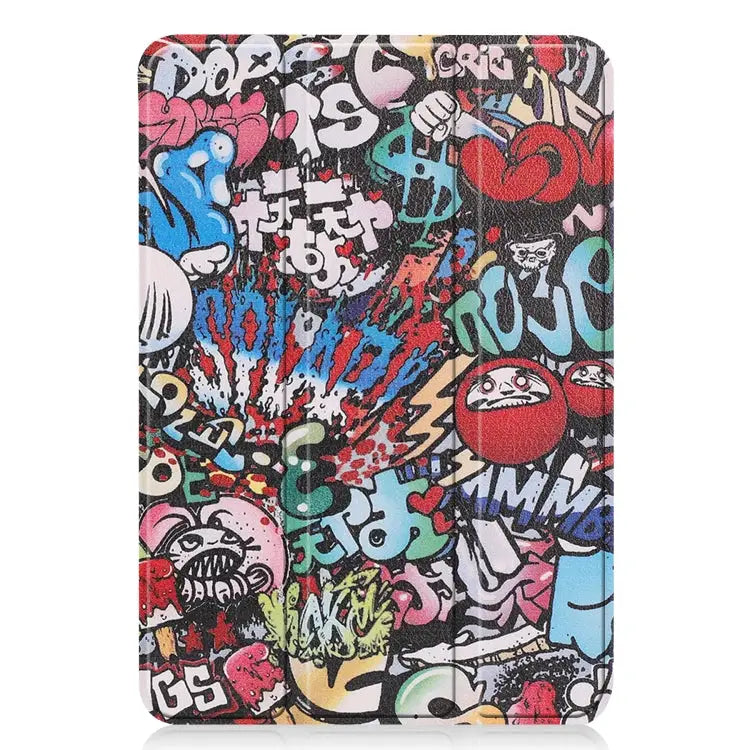 Custer Painted 3-Fold Holder Smart Leather Tablet Case For iPad mini 6 / mini 2024 For Huawei MatePad 11 2021