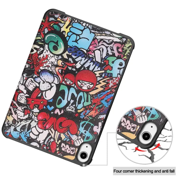 Custer Painted 3-Fold Holder Smart Leather Tablet Case For iPad mini 6 / mini 2024 For Huawei MatePad 11 2021