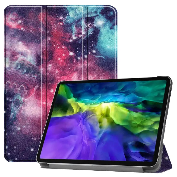 Custer Painted TPU Smart Tablet Leather Case with Sleep Function & Tri-Fold Bracket & Pen Slot For iPad Pro 11 inch