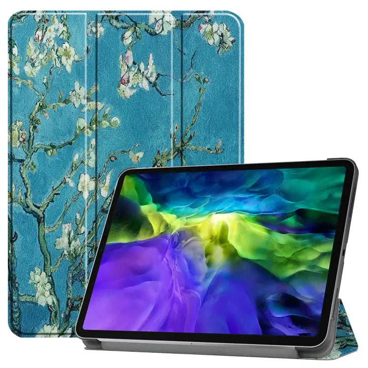 Custer Painted TPU Smart Tablet Leather Case with Sleep Function & Tri-Fold Bracket & Pen Slot For iPad Pro 11 inch