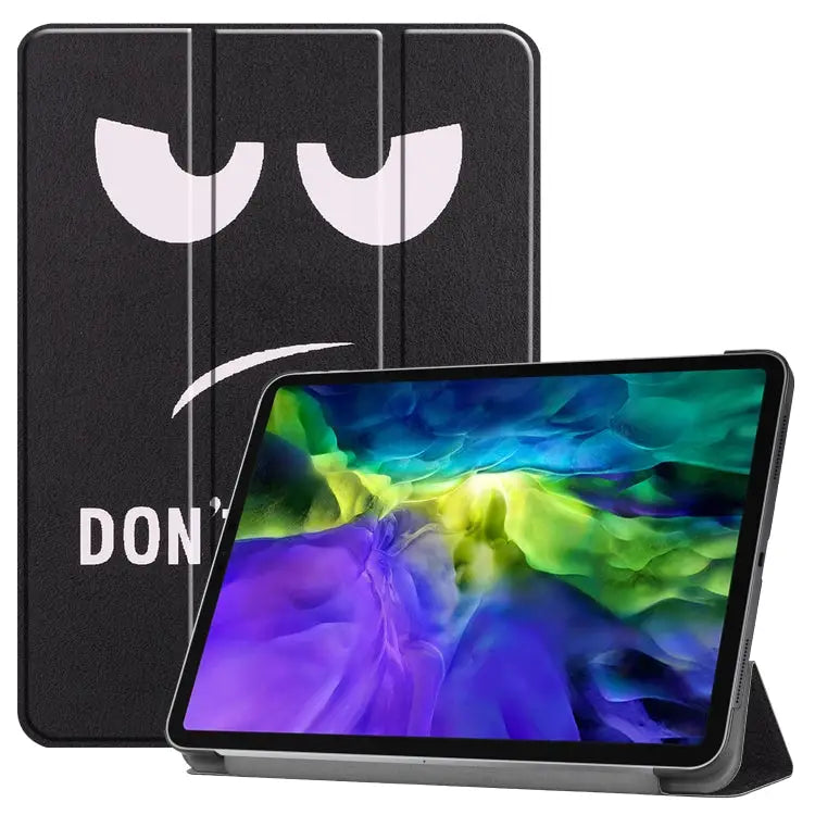 Custer Painted TPU Smart Tablet Leather Case with Sleep Function & Tri-Fold Bracket & Pen Slot For iPad Pro 11 inch