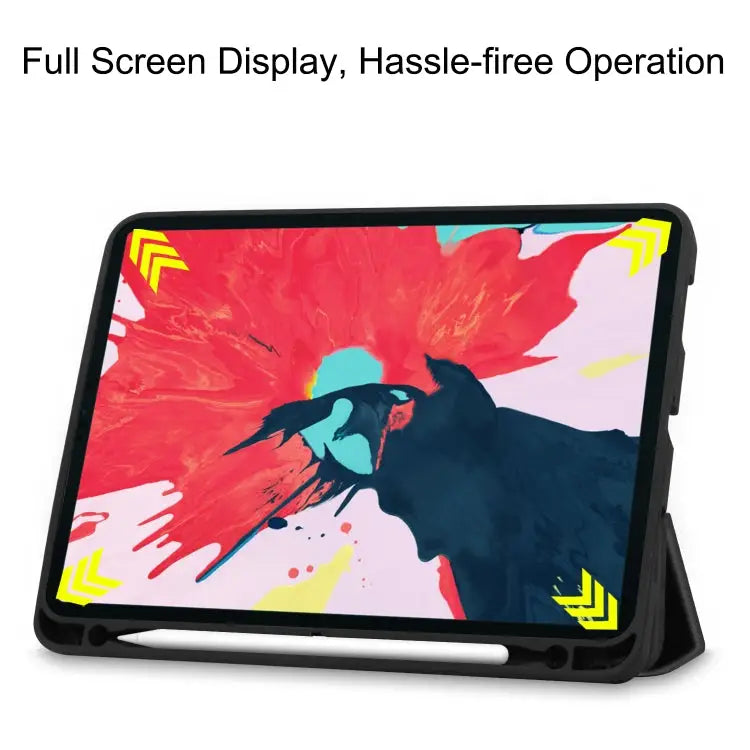 Custer Pattern TPU Smart Tablet Holster with Sleep Function & Tri-Fold Bracket & Pen Slot For iPad Pro 11 inch 2020