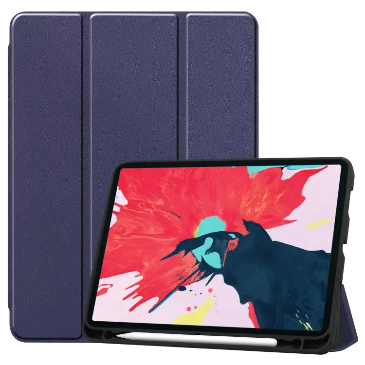Custer Pattern TPU Smart Tablet Holster with Sleep Function & Tri-Fold Bracket & Pen Slot For iPad Pro 11 inch 2020