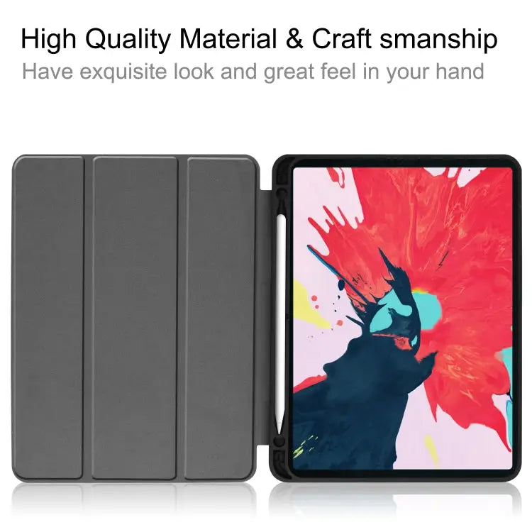 Custer Pattern TPU Smart Tablet Holster with Sleep Function & Tri-Fold Bracket & Pen Slot For iPad Pro 11 inch 2020