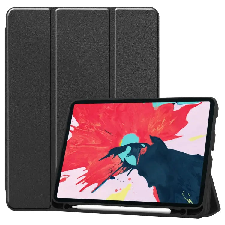Custer Pattern TPU Smart Tablet Holster with Sleep Function & Tri-Fold Bracket & Pen Slot For iPad Pro 11 inch 2020