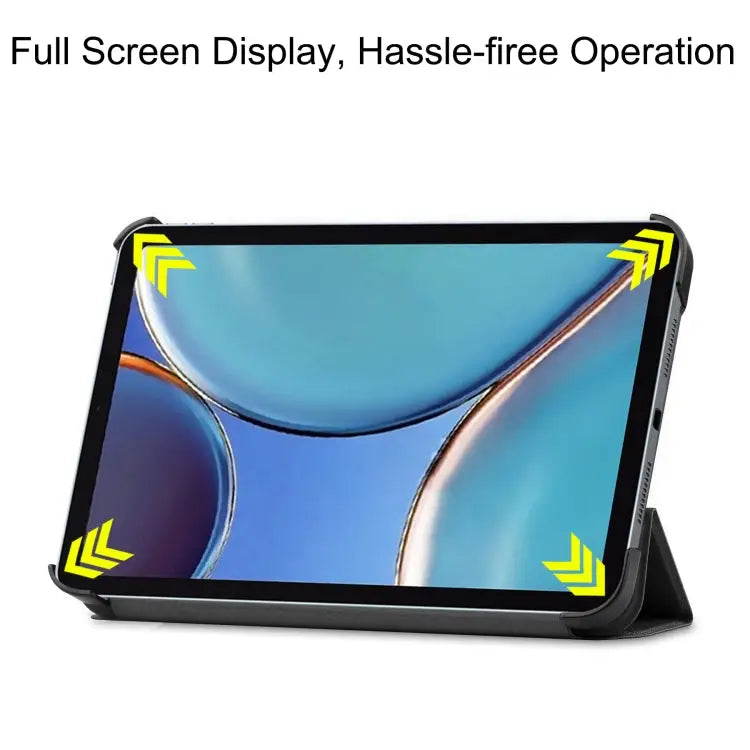 Custer Texture 3-Fold Holder Smart Leather Tablet Case For iPad mini 6 / mini 2024 For iPad mini 6 - Apple Accessories