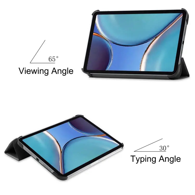 Custer Texture 3-Fold Holder Smart Leather Tablet Case For iPad mini 6 / mini 2024 For iPad mini 6 - Apple Accessories