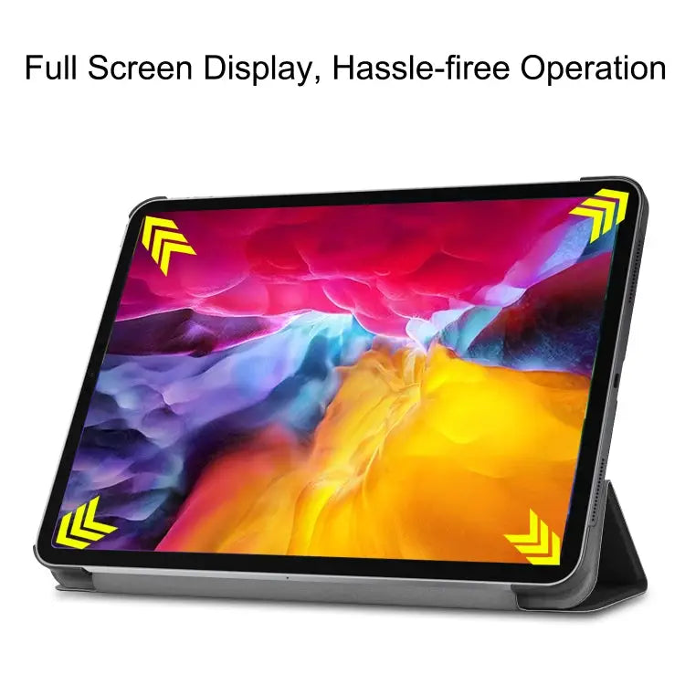 Custer Texture Horizontal Flip PU Leather Case with Three-folding Holder & Sleep / Wake-up Function For iPad Pro 11