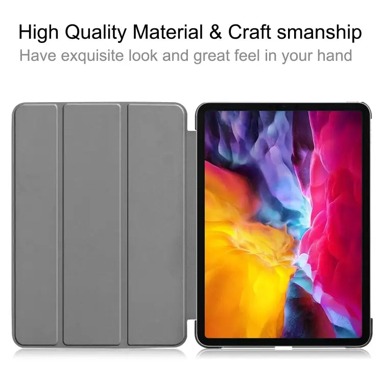 Custer Texture Horizontal Flip PU Leather Case with Three-folding Holder & Sleep / Wake-up Function For iPad Pro 11