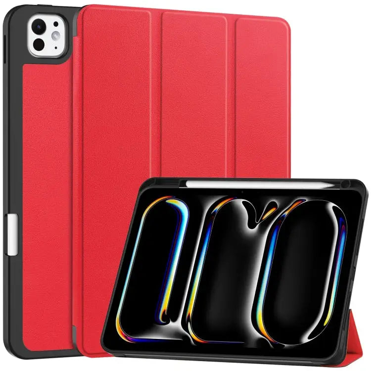 Custer TPU Pure Color 3-Fold Holder Smart Leather Tablet Case with Pen Tray For iPad Pro 11 2024 - For iPad Pro 11 2024