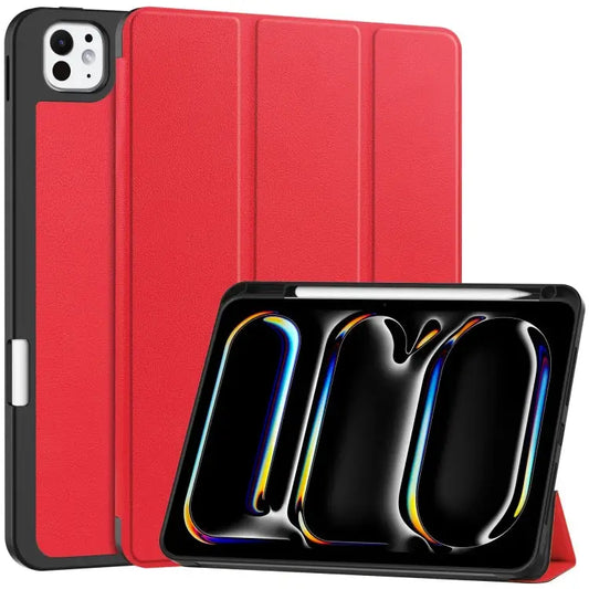 Custer TPU Pure Color 3-Fold Holder Smart Leather Tablet Case with Pen Tray For iPad Pro 11 2024 - For iPad Pro 11 2024