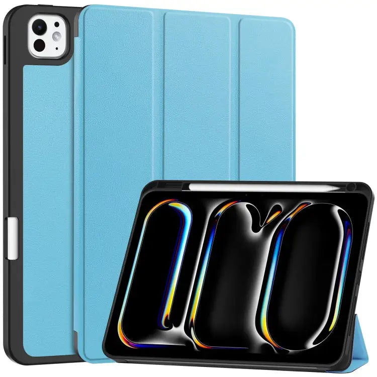 Custer TPU Pure Color 3-Fold Holder Smart Leather Tablet Case with Pen Tray For iPad Pro 11 2024 - For iPad Pro 11 2024