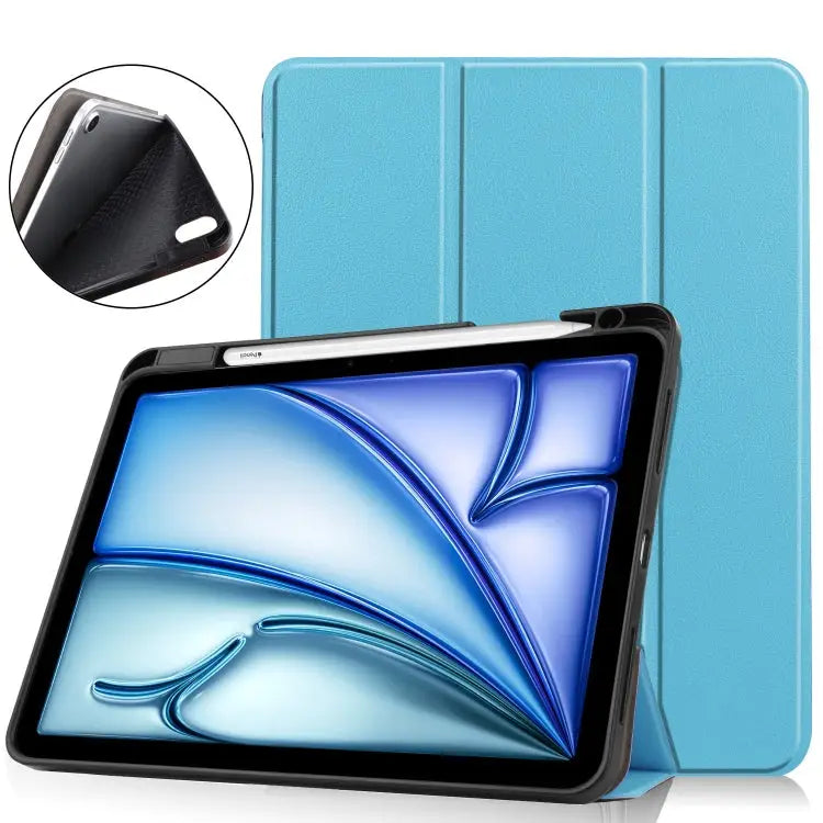 Custer TPU Pure Color 3-Fold Holder Smart Leather Tablet Case For iPad Air 11 2024 / 2025 - For iPad Air 11 2024 / 2025