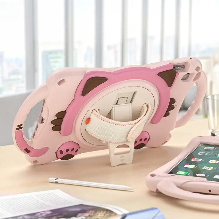 Cute Cat King Kids Shockproof EVA Protective Case with Holder & Shoulder Strap & Handle For iPad mini 5 / 4 / 3 / 2 /1