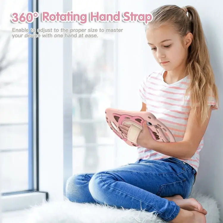 Cute Cat King Kids Shockproof EVA Protective Case with Holder & Shoulder Strap & Handle For iPad mini 6 / mini 2024