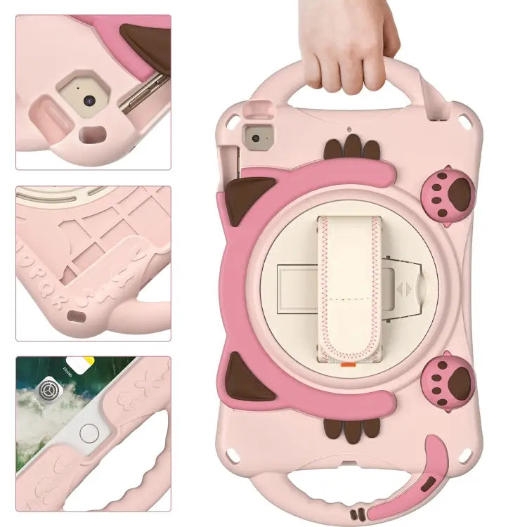 Cute Cat King Kids Shockproof EVA Protective Case with Holder & Shoulder Strap & Handle For iPad mini 5 / 4 / 3 / 2 /1