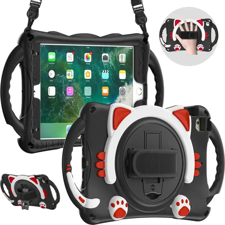 Cute Cat King Kids Shockproof EVA Protective Case with Holder & Shoulder Strap & Handle For iPad mini 5 / 4 / 3 / 2 /1